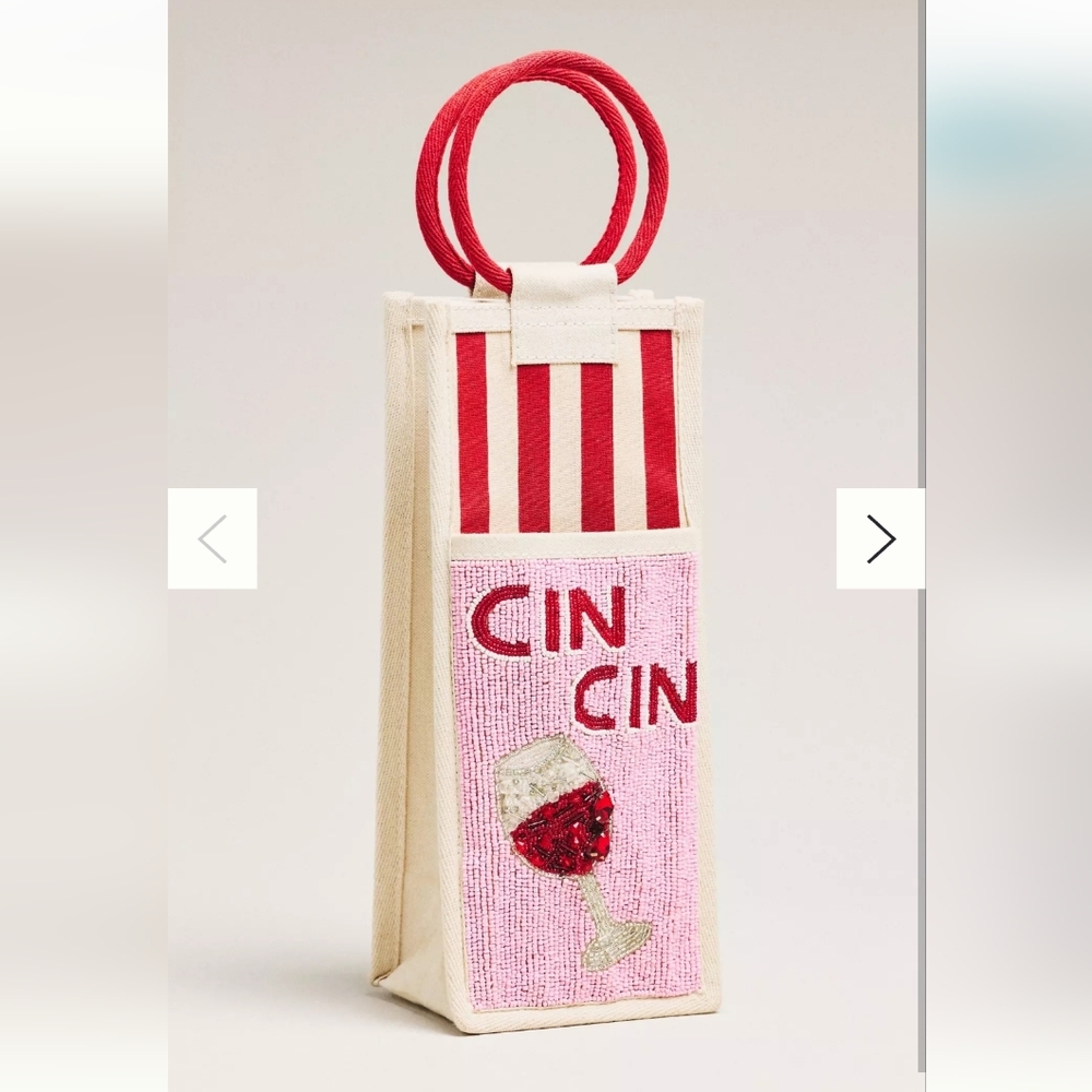 New- Anthropologie Beaded Wine Holder Tote